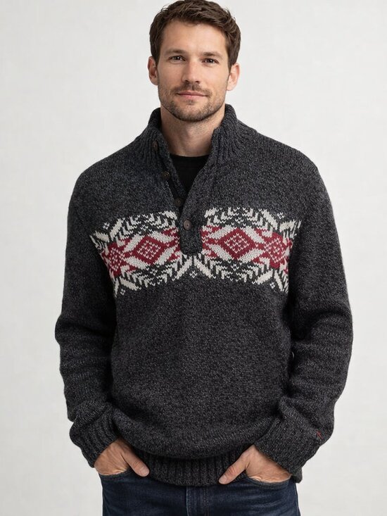 Izod Other - IZOD Men's Nordic Fair Isle Mock Neck Sweater Size XL